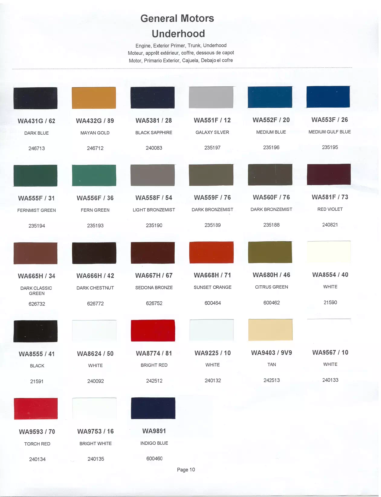 	Oem Colors, Paint Codes, Mixing Stock Numbers, and Color Names for 2001 General Motors, Buick, Cadillac, GMC, and Chevrolet Vehicles
