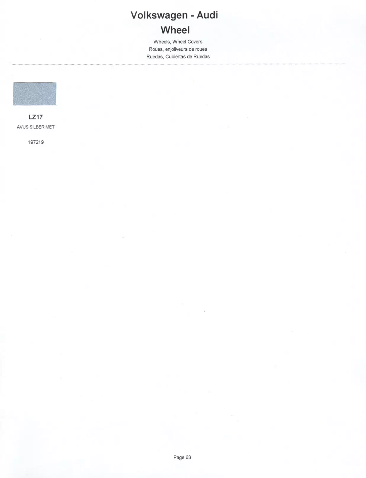 	Oem Colors, Paint Codes, Mixing Stock Numbers, and Color Names for 2001 Volkswagen and Audi Vehicles