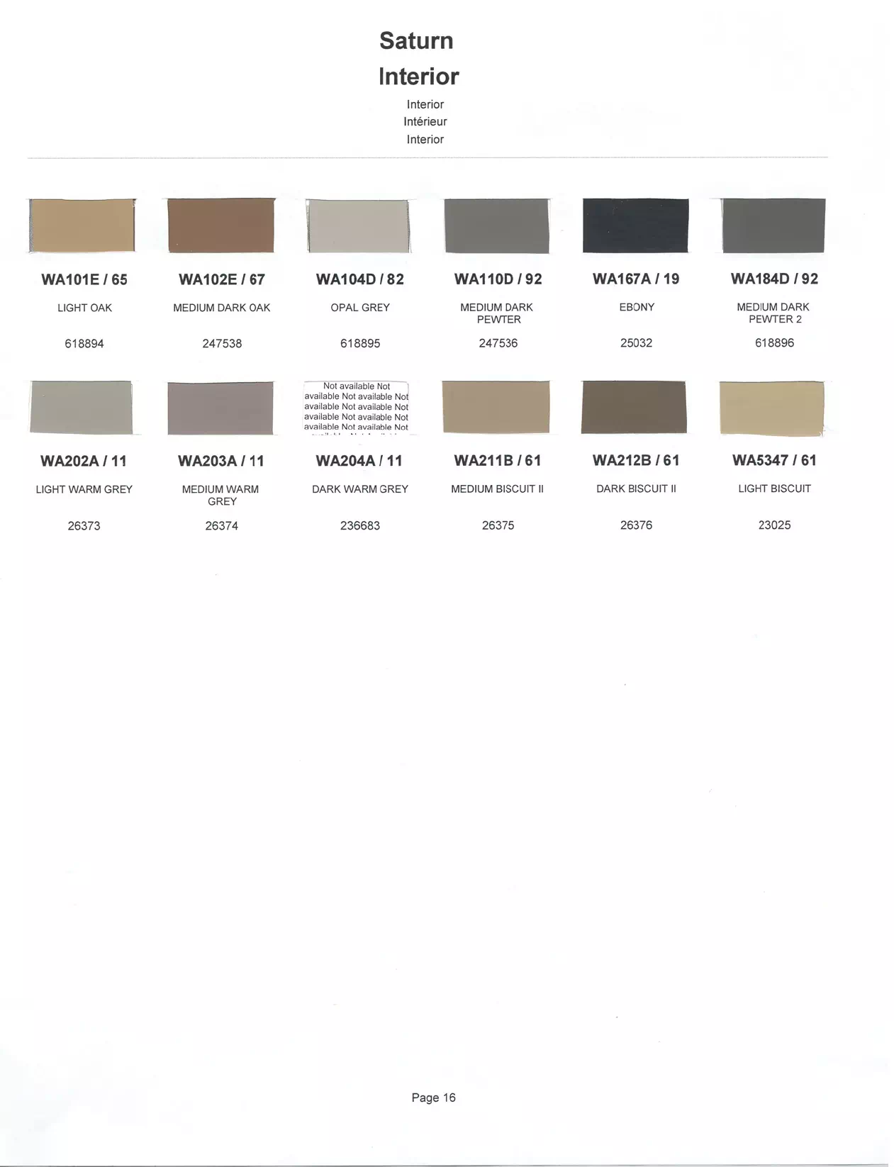 Oem Colors, Paint Codes, Mixing Stock Numbers, and Color Names for 2002 General Motors, Buick, Cadillac, GMC, and Chevrolet Vehicles