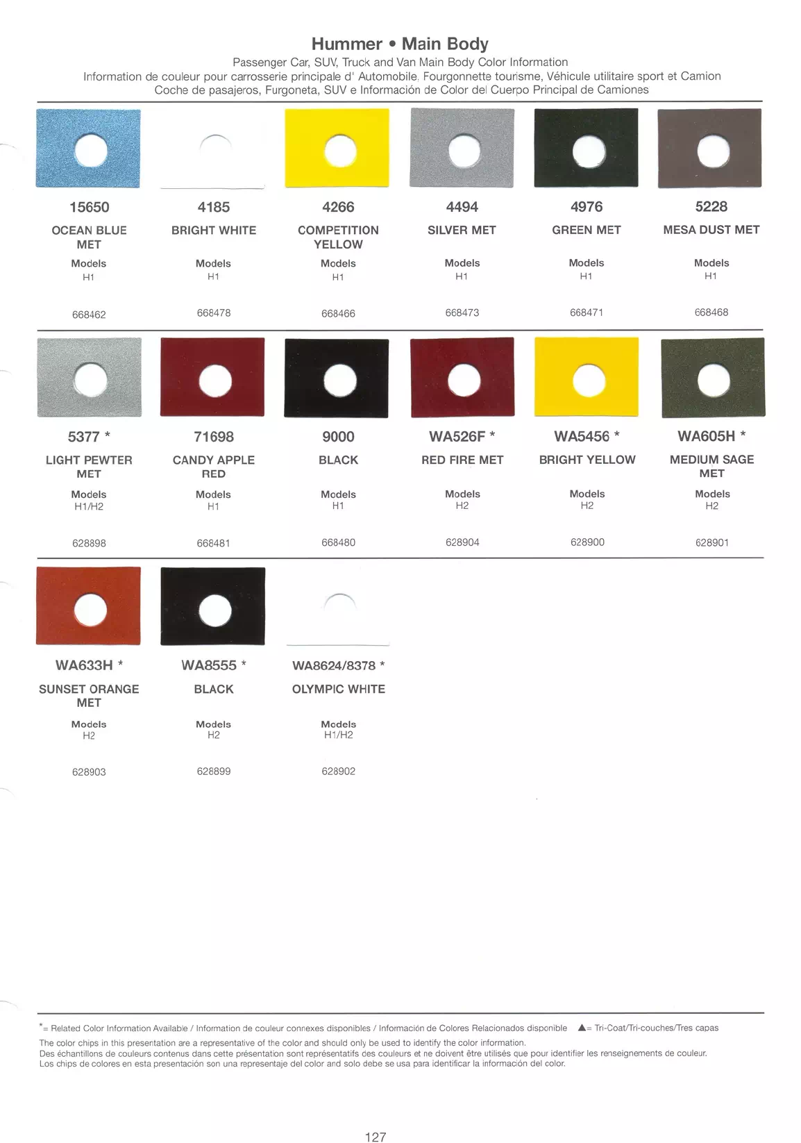 Oem Colors, Paint Codes, Mixing Stock Numbers, and Color Names for 2003 General Motors, Buick, Cadillac, GMC, and Chevrolet Vehicles