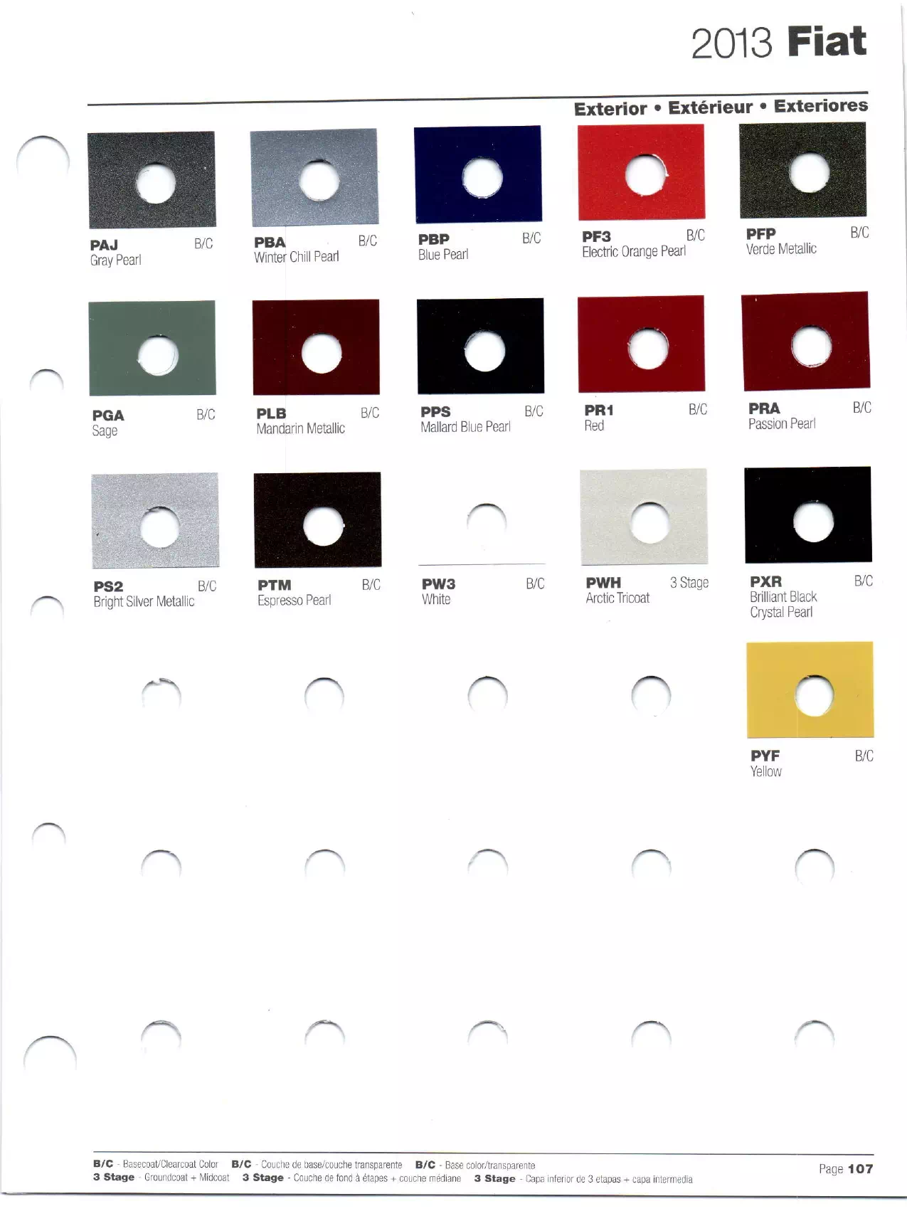 2013 Fiat Paint Codes and Color Chart Oem Colors, Paint Codes, Mixing Stock Numbers, and Color Names for 2013 Fiat Vehicles
