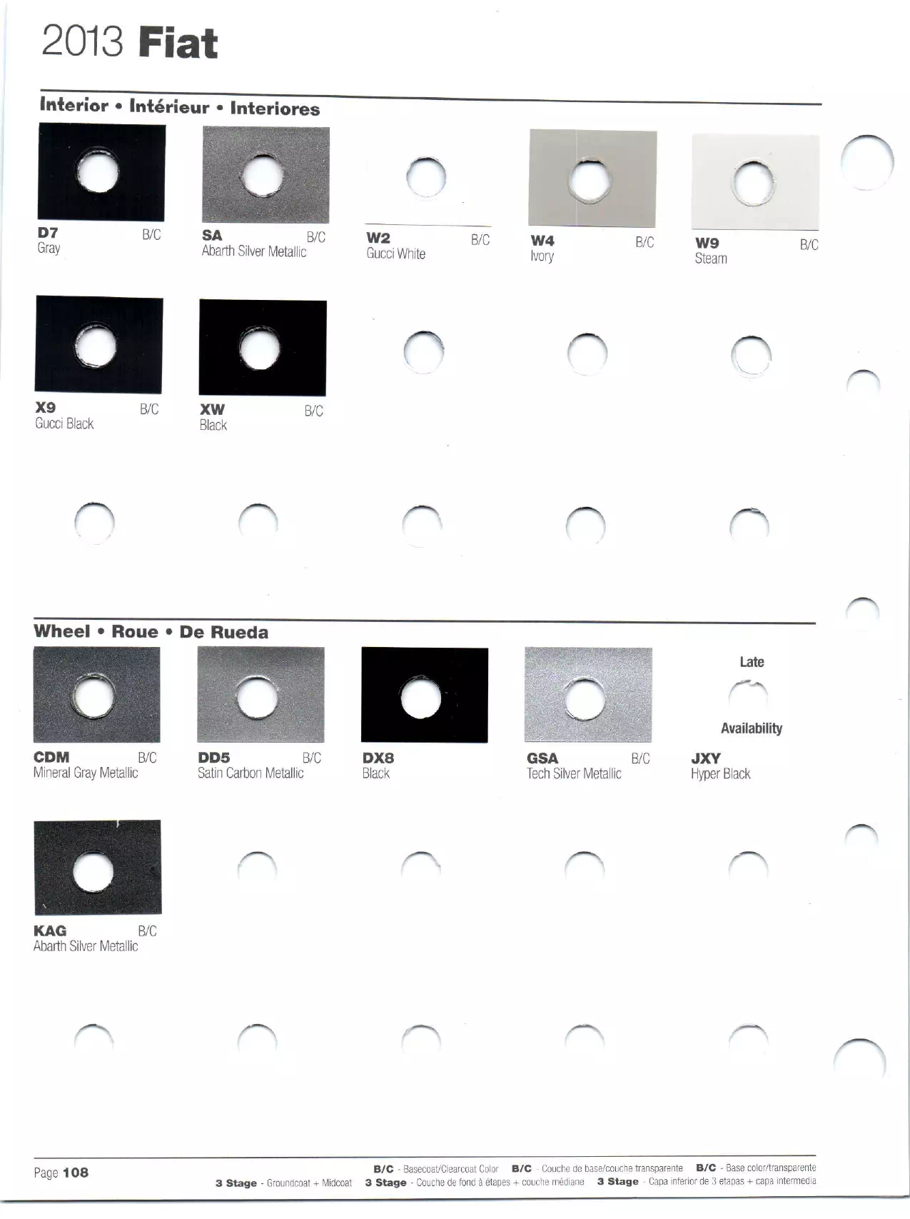 2013 Fiat Paint Codes and Color Chart Oem Colors, Paint Codes, Mixing Stock Numbers, and Color Names for 2013 Fiat Vehicles