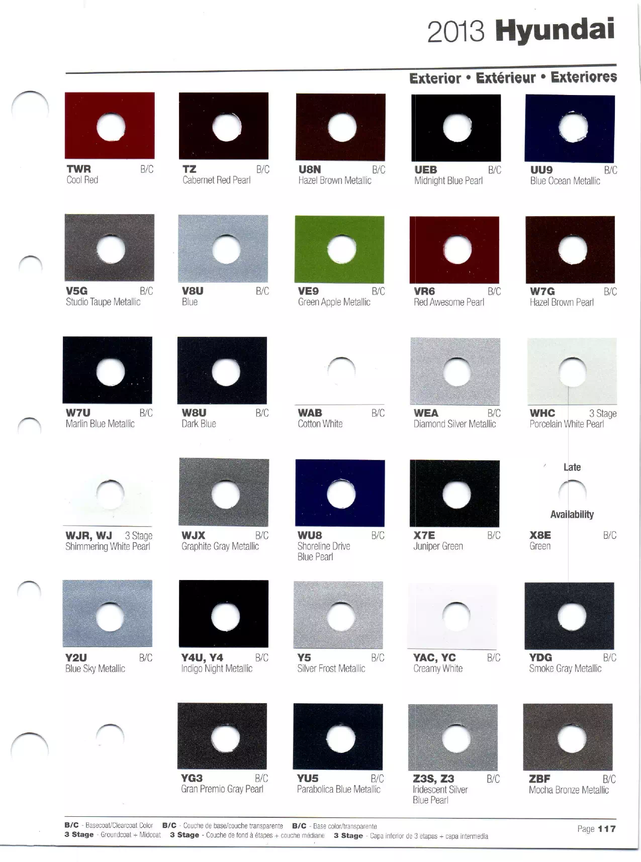 2013 Hyundai and Genesis Paint Codes and Color Chart Oem Colors, Paint Codes, Mixing Stock Numbers, and Color Names for 2013 Hyundai and Genesis Vehicles
