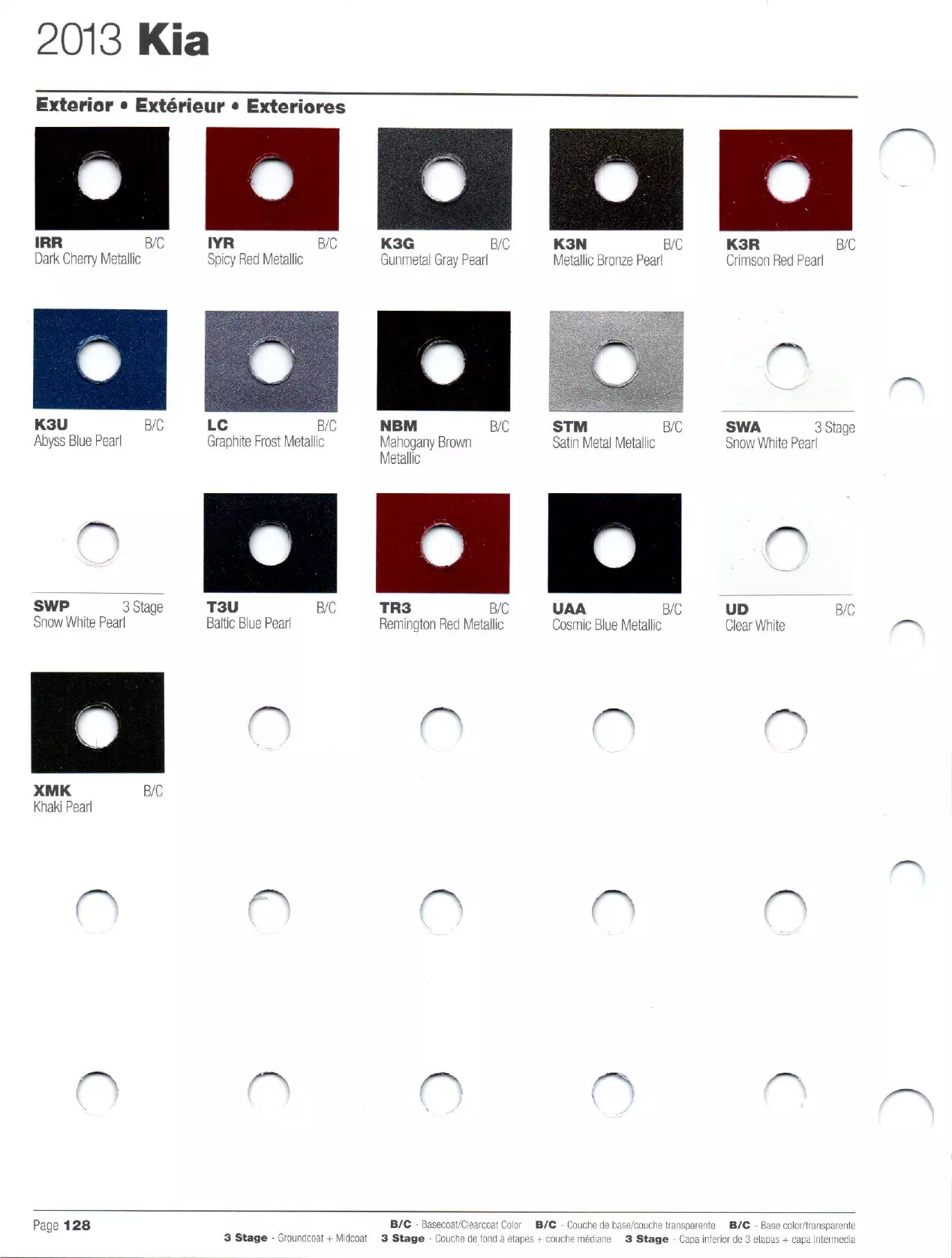2013 Kia Paint Codes and Color Chart Oem Colors, Paint Codes, Mixing Stock Numbers, and Color Names for 2013 Kia Vehicles