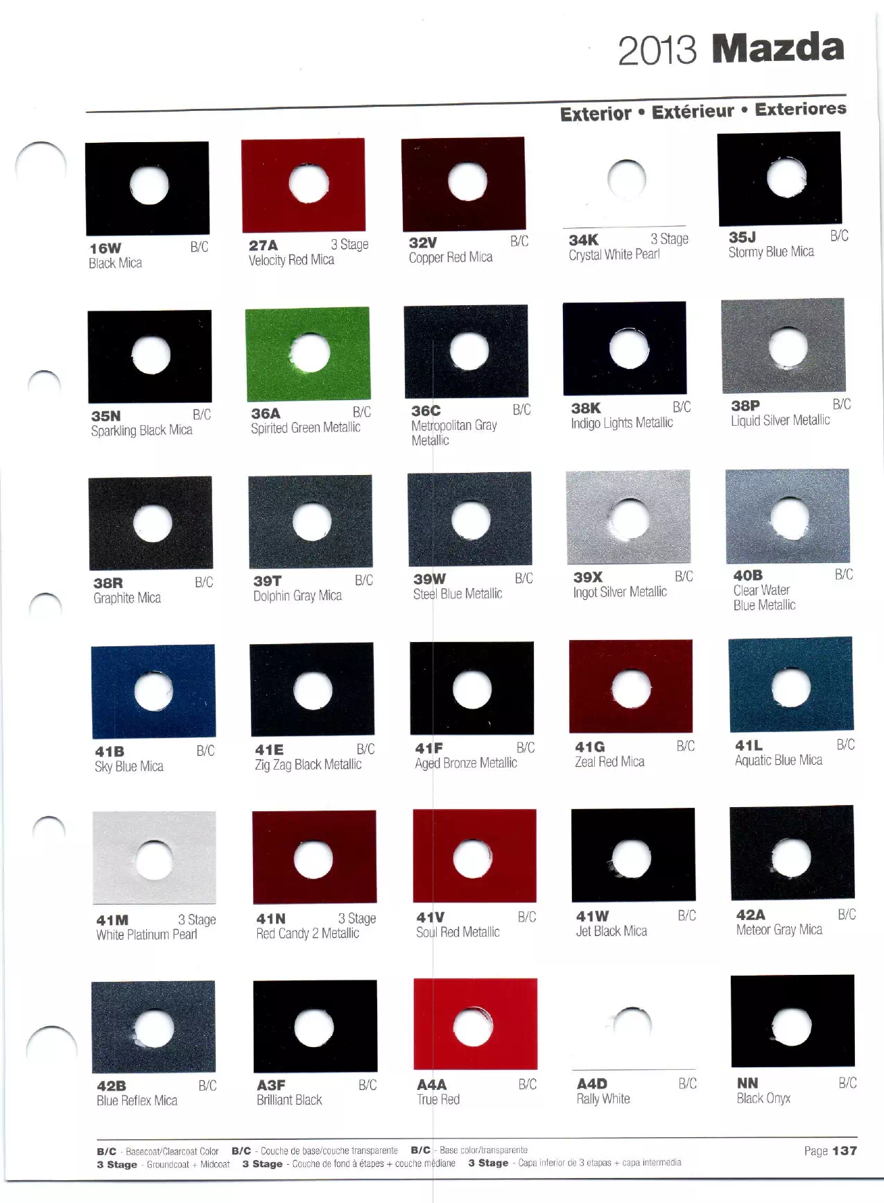 2013 Mazda Paint Codes and Color Chart Oem Colors, Paint Codes, Mixing Stock Numbers, and Color Names for 2013 Mazda Vehicles