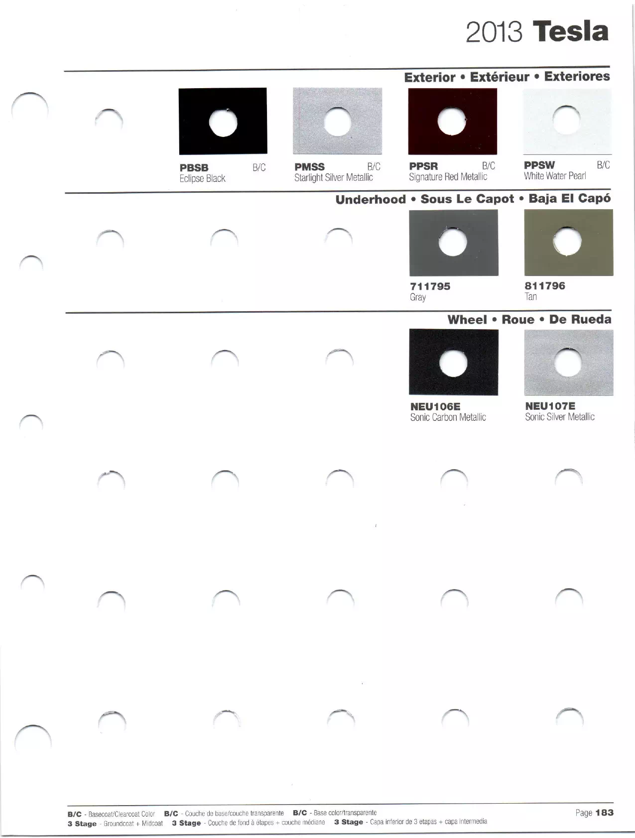 2013 Tesla Paint Codes and Color Chart Oem Colors, Paint Codes, Mixing Stock Numbers, and Color Names for 2013 Tesla Vehicles
