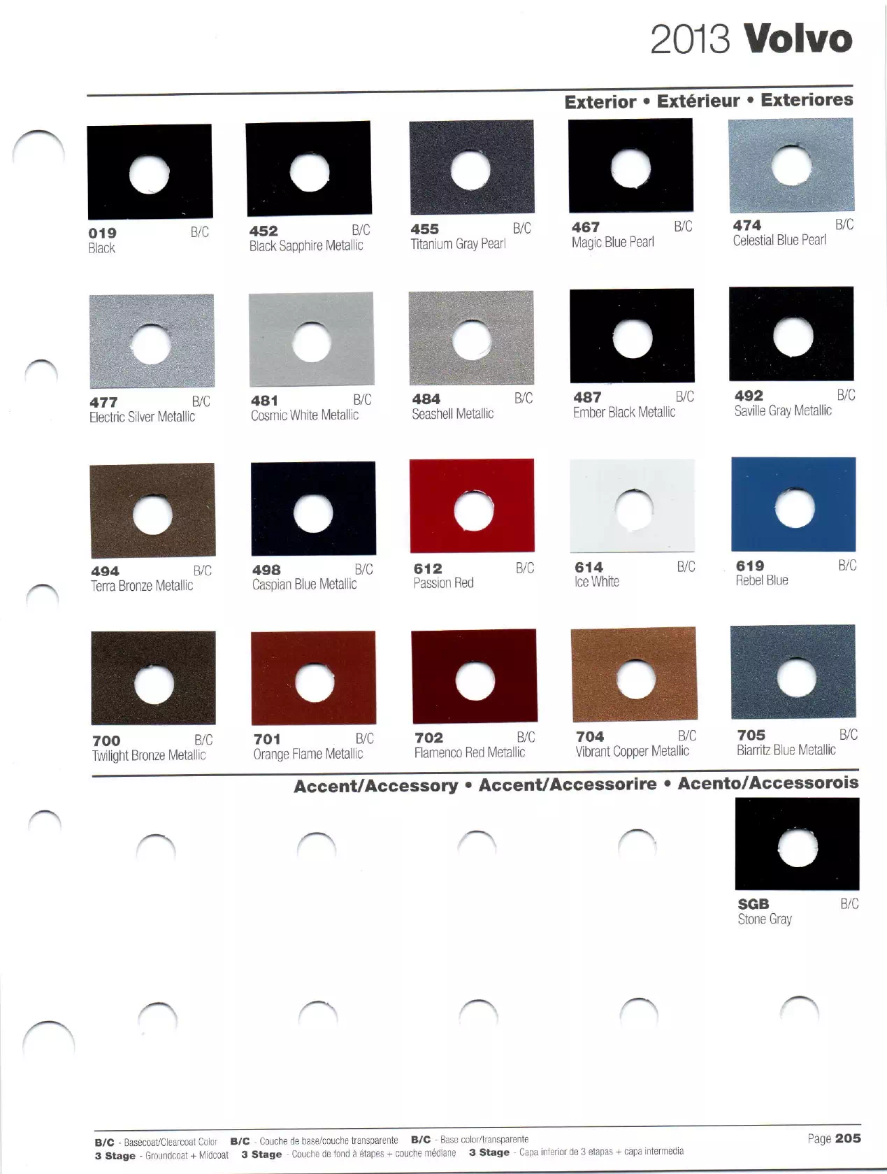 2013 Volvo Paint Codes and Color Chart Oem Colors, Paint Codes, Mixing Stock Numbers, and Color Names for 2013 Volvo Vehicles
