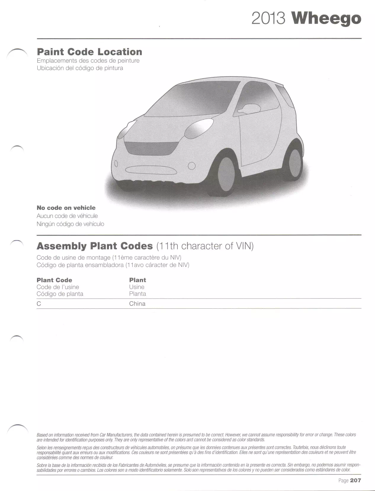 2013 Wheego Paint Codes and Color Chart Oem Colors, Paint Codes, Mixing Stock Numbers, and Color Names for 2013 Wheego Vehicles